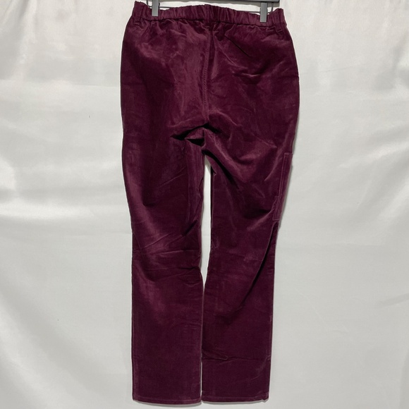 New D & Co Adaptive Wheelchair Fit Full Length Velveteen Pants Burgundy Size 10 - Picture 9 of 16